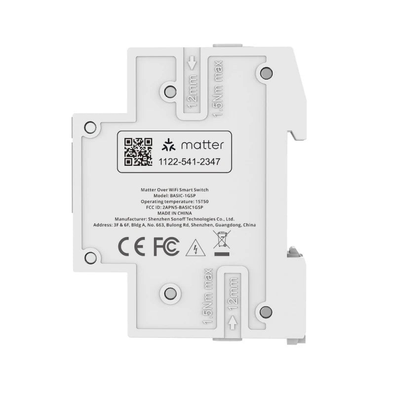 Sonoff BASIC-1GSP - Matter Over WIFI rail DIN 32A relay module + Energy Meter