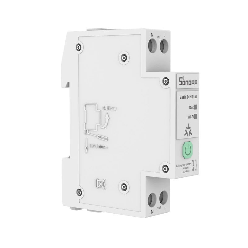 Sonoff BASIC-1GSP - Matter Over WIFI rail DIN 32A relay module + Energy Meter
