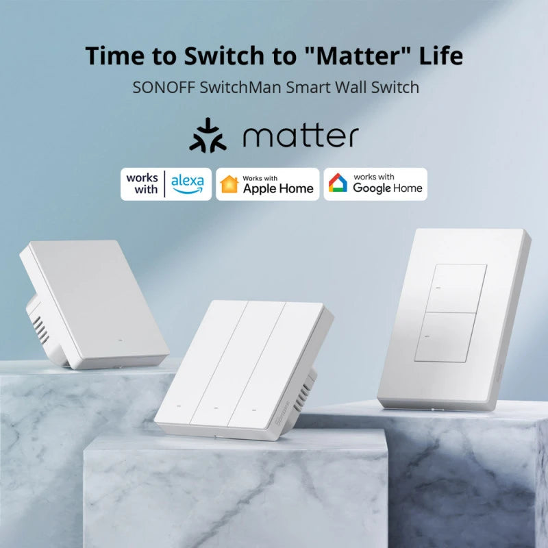 Sonoff - WIFI Matter Smart Wall Switch (White) - 1 Channel M5-1C-86W