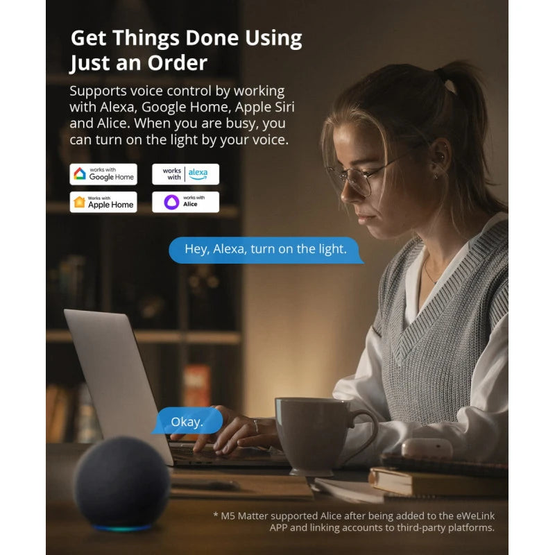 Sonoff - WIFI Matter Smart Wall Switch (White) - 1 Channel M5-1C-86W