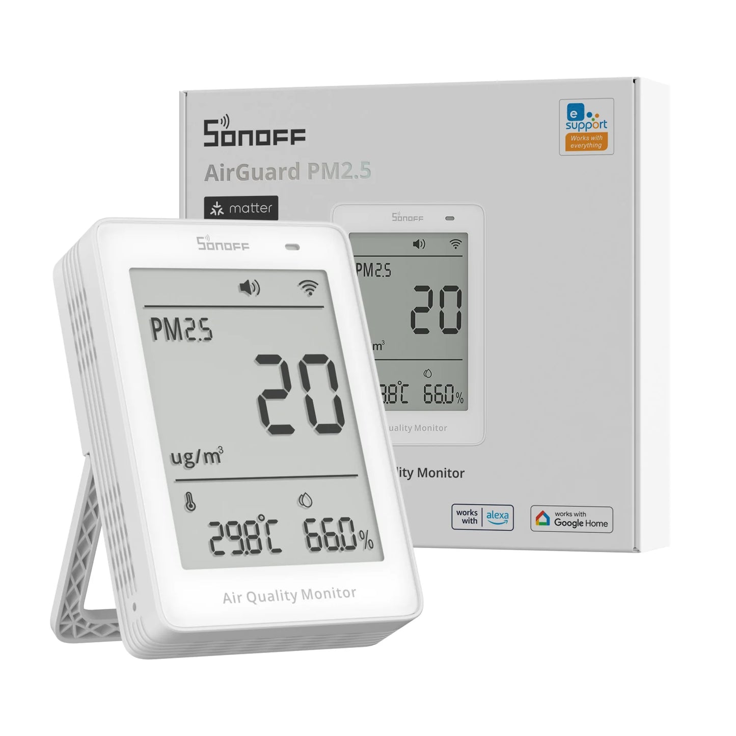 Sonoff - Matter Wifi air quality monitor PM2.5/PM10 with Display Airguard SAWF-07P