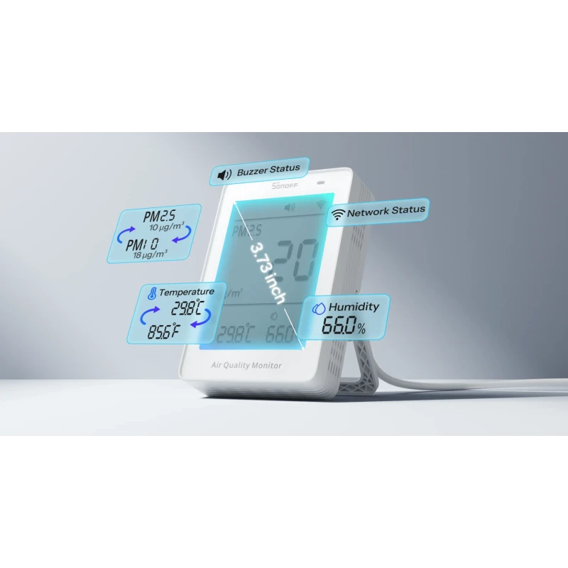 Sonoff - Matter Wifi air quality monitor PM2.5/PM10 with Display Airguard SAWF-07P