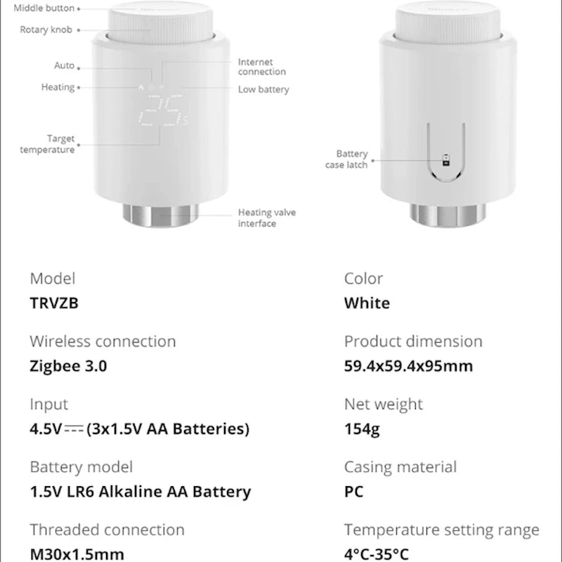 Sonoff - Zigbee 3.0 radiator valve TRVZB
