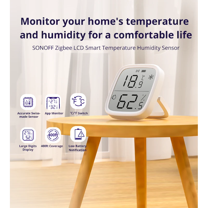 Sonoff - Zigbee 3.0 Temperature & Humidity Sensor with display SNZB-02D