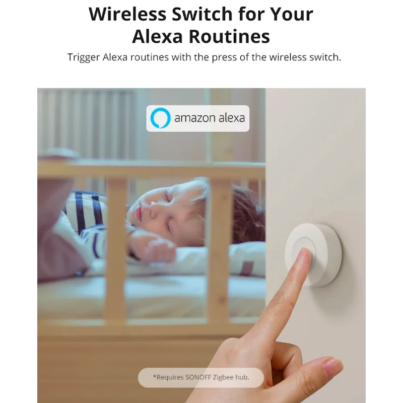 Sonoff - Zigbee 3.0 Wireless Switch single press, double press, and long press SNZB-01P