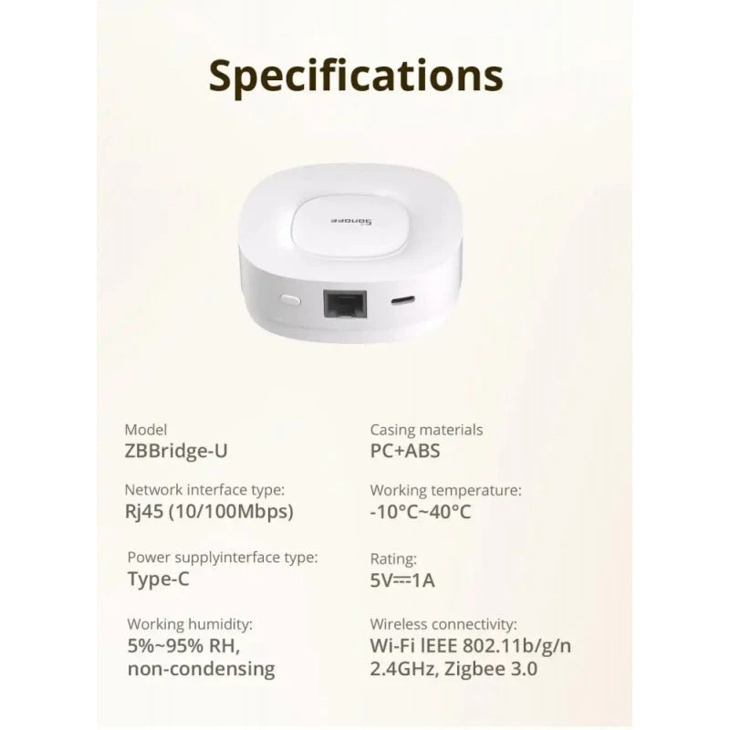 Sonoff - Zigbee and Matter Smart Hub ZBBRIDGE-U