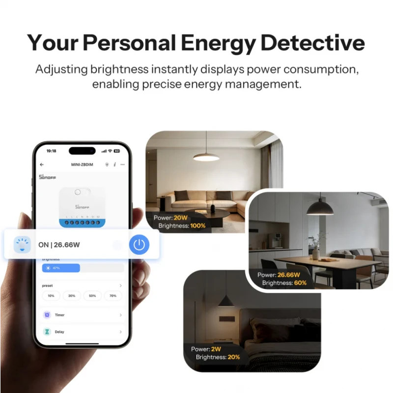 Sonoff - Dimmer Zigbee module with power consumption measurement Extreme MINI-ZBDIM
