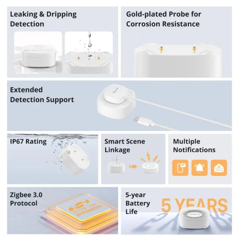 Sonoff - IP67 Zigbee Water Leak Sensor + Extensible cable SNZB-05P-KIT