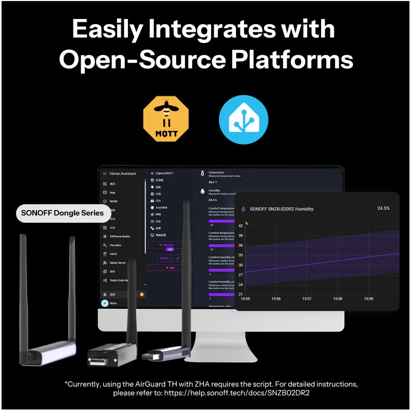 Sonoff - Zigbee temperature and humidity sensor with display AirGuard SNZB-02DR2