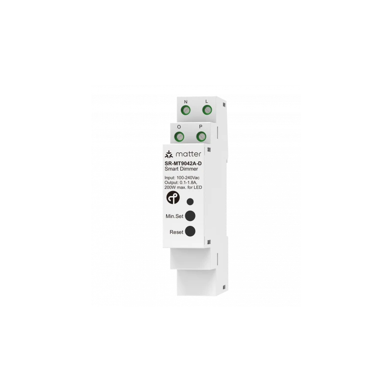 Sunricher - Μονάδα ρύθμισης φωτεινότητας Zigbee και Matter πάνω από σπείρωμα για ράγα DIN 400W (με ή χωρίς ουδέτερο)