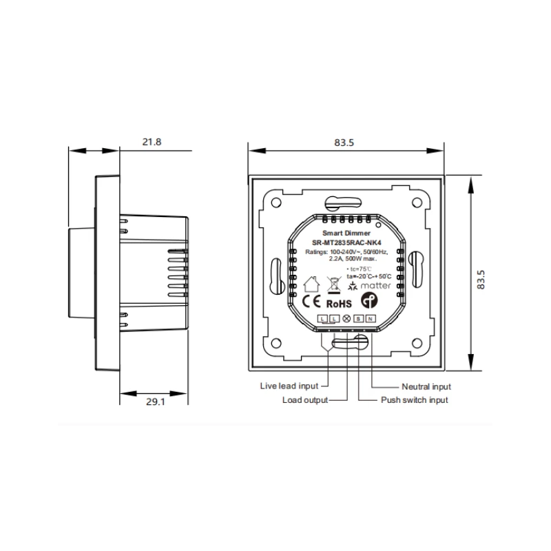 Sunricher - Matter over Thread 230V rotary dimmer switch - LED dimmable