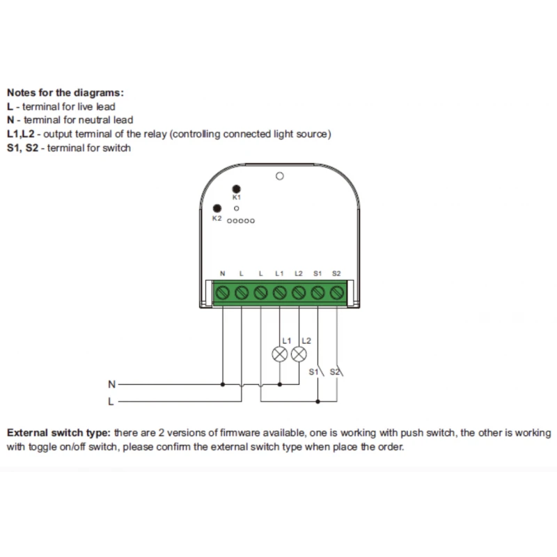 Sunricher - Relay module Matter Thread 2 channels 230V + Energy Meter