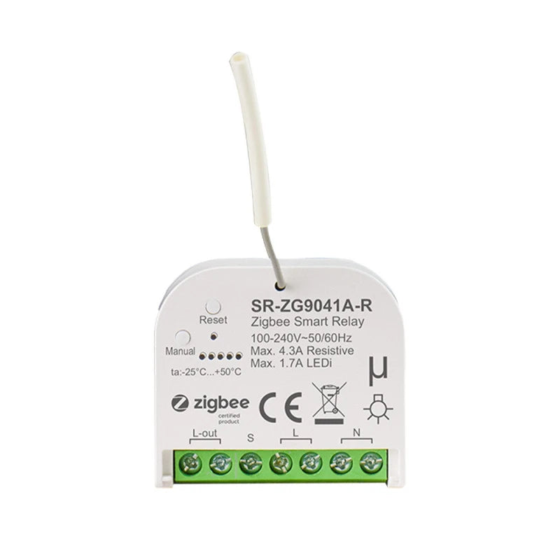Sunricher - Zigbee-relemoduuli, 1 kanava, 5A 240V AC / 10A 24-30V DC SR-ZG9041A-R