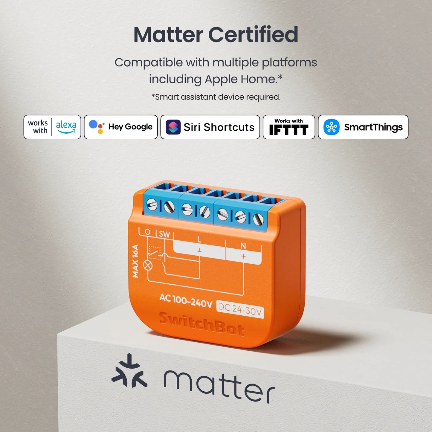 Switchbot - Matter switch relay, WIFI, Bluetooth + Power measurement W5502310