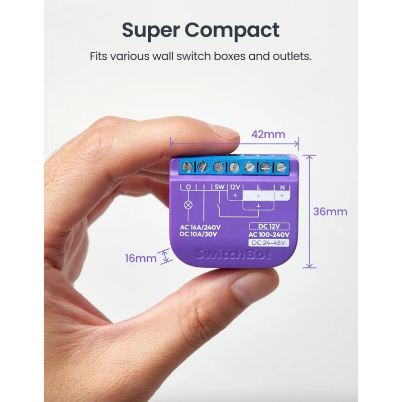 Switchbot - Matter WIFI switch relay + 16A Bluetooth repeater W5502300