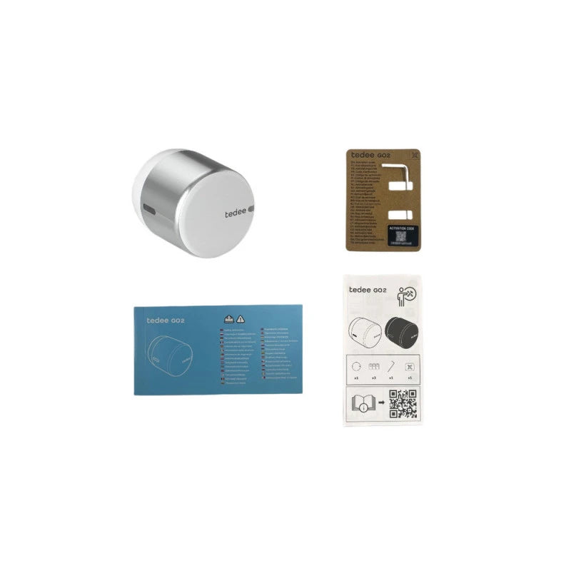 Tedee GO2 - Bluetooth Smart Lock Aluminium Grey (Apple Homekit, Home Assistant and more)