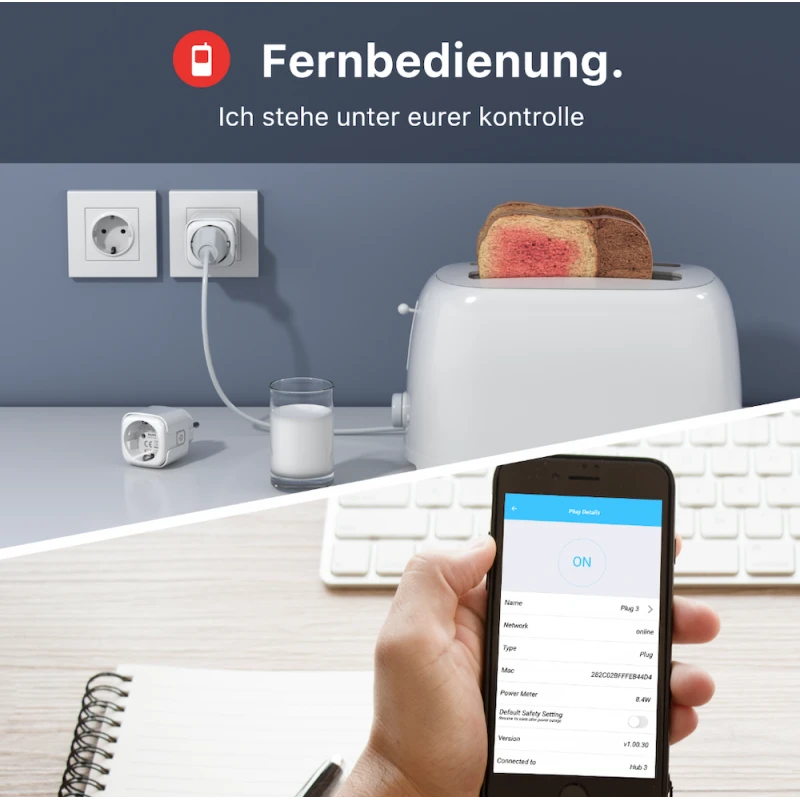 ThirdReality E2 - Zigbee plug + consumption measurement (Type F) compatible with Home Assistant, 16A