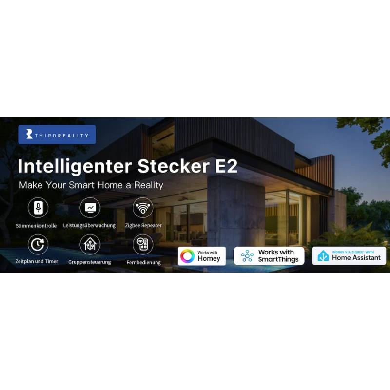 ThirdReality E2 - Zigbee plug + consumption measurement (Type F) compatible with Home Assistant, 16A