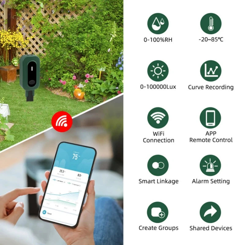 Yieryi - Zigbee humidity, soil temperature + brightness sensor