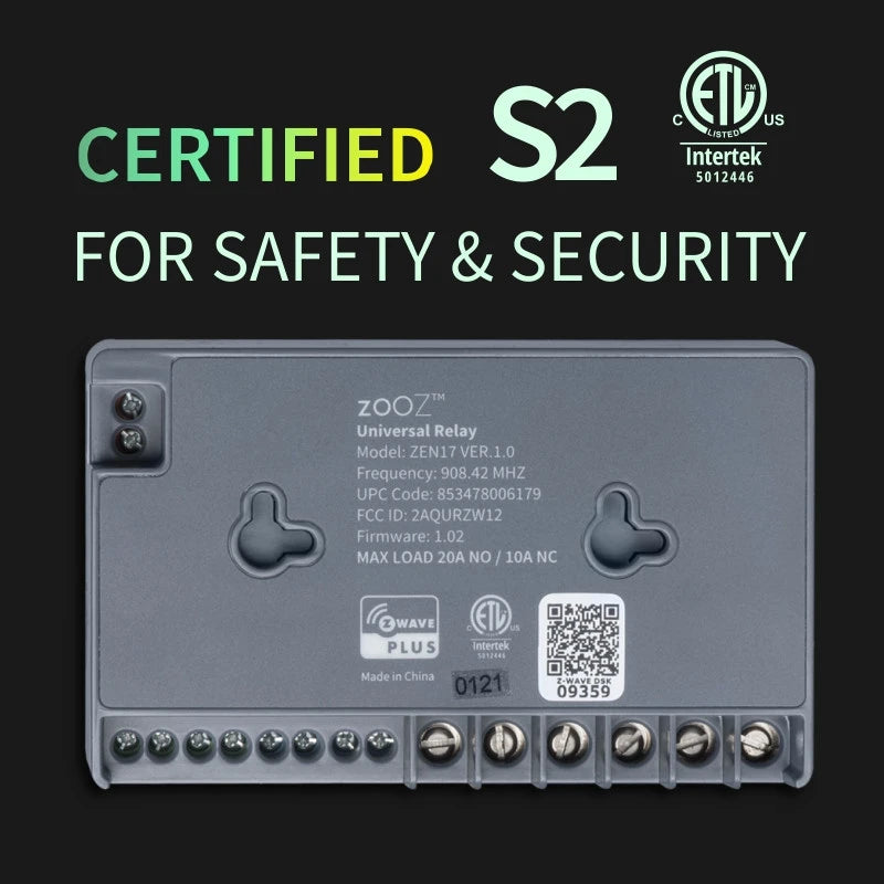 Zooz ZEN17 -  Z-Wave+ 800 module with 2 dry contact outputs + 2 inputs for sensors or switches