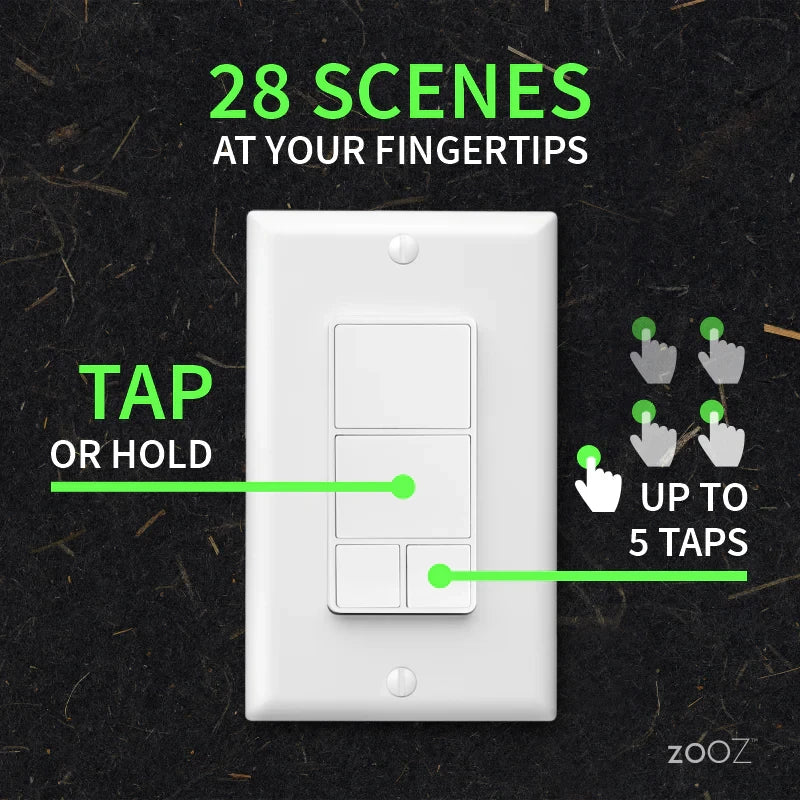 Zooz ZEN37 - Z-Wave+ 800 Long Range 4-Button Wall Mount Remote Control